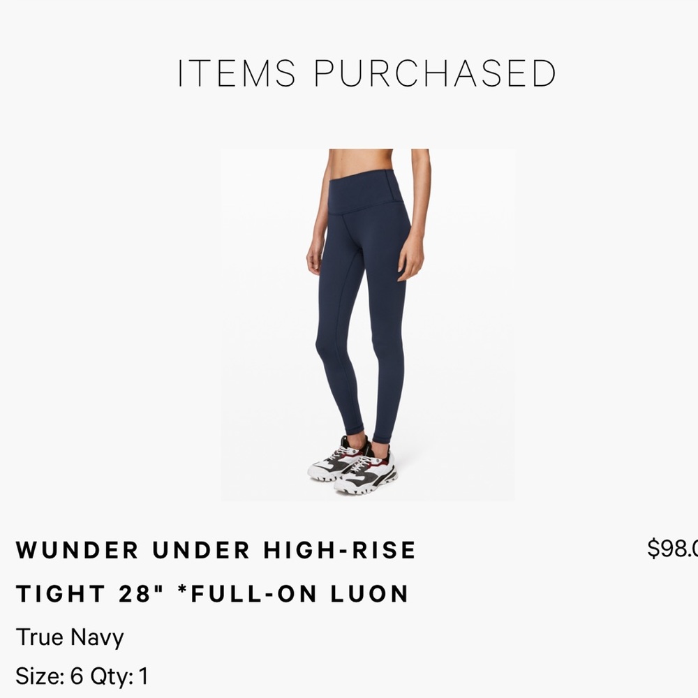 Lululemon navy wunder under high rise tight